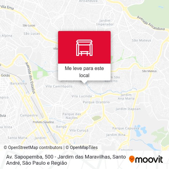 Av. Sapopemba, 500 - Jardim das Maravilhas, Santo André mapa