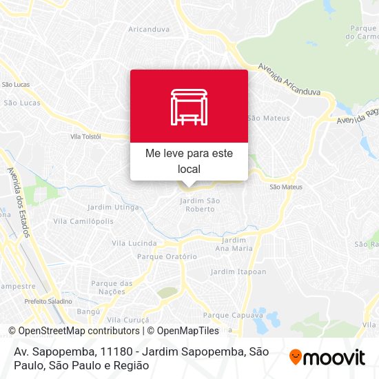 Av. Sapopemba, 11180 - Jardim Sapopemba, São Paulo mapa
