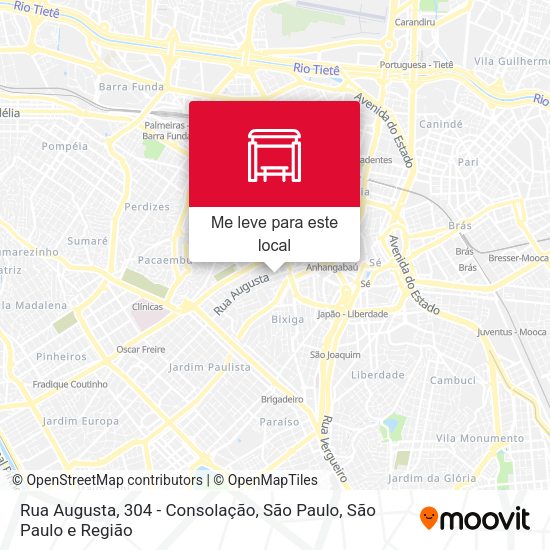 Rua Augusta, 304 - Consolação, São Paulo mapa