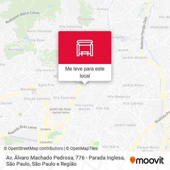 Av. Álvaro Machado Pedrosa, 776 - Parada Inglesa, São Paulo mapa