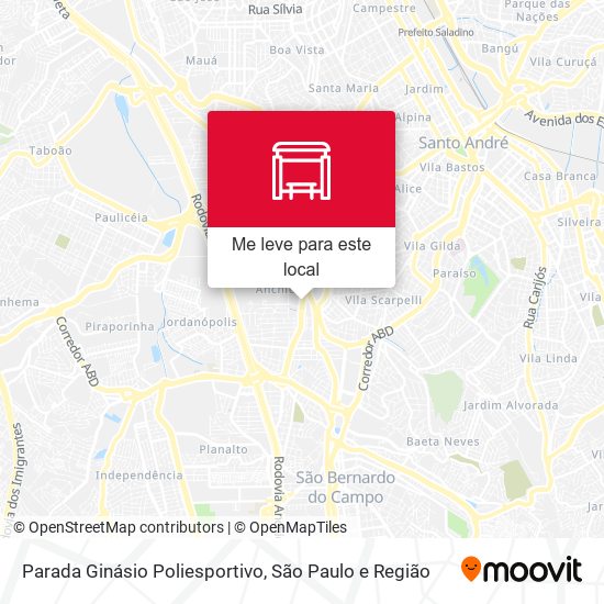 Parada Ginásio Poliesportivo mapa