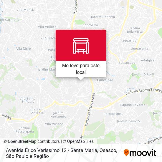 Avenida Érico Verissímo 12 - Santa Maria, Osasco mapa