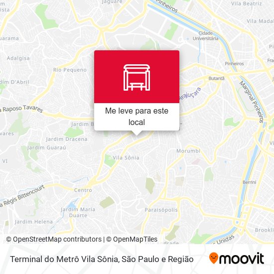 Terminal do Metrô Vila Sônia mapa