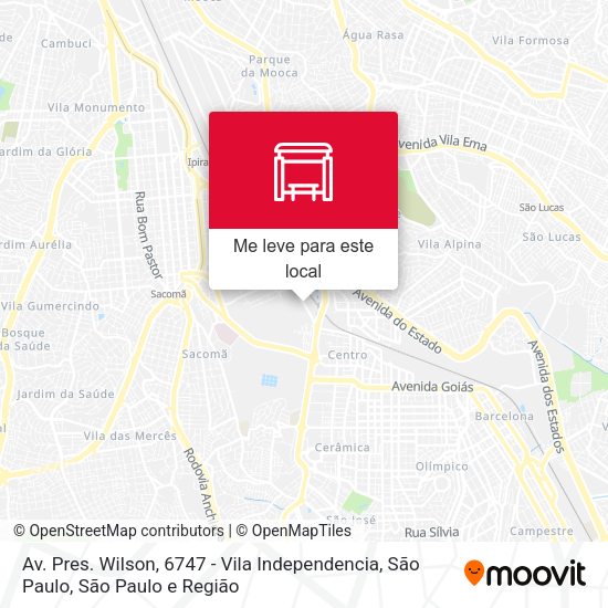 Av. Pres. Wilson, 6747 - Vila Independencia, São Paulo mapa