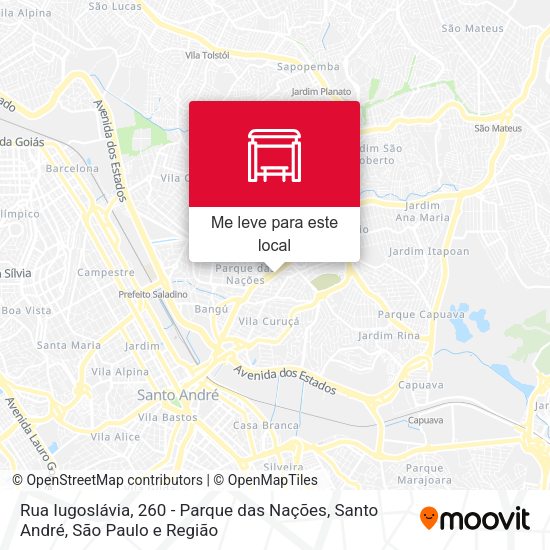 Rua Iugoslávia, 260 - Parque das Nações, Santo André mapa