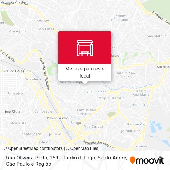 Rua Oliveira Pinto, 169 - Jardim Utinga, Santo André mapa