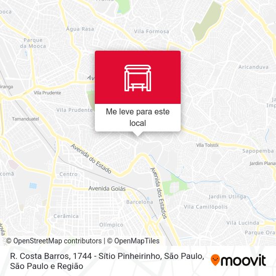 R. Costa Barros, 1744 - Sítio Pinheirinho, São Paulo mapa