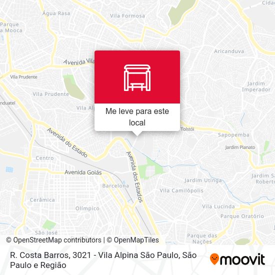 R. Costa Barros, 3021 - Vila Alpina São Paulo mapa