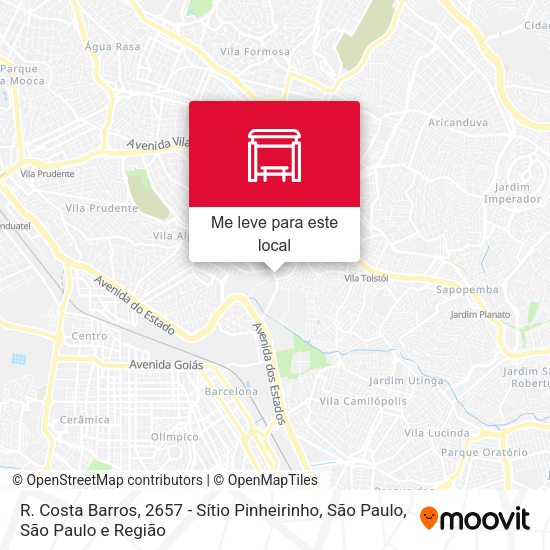 R. Costa Barros, 2657 - Sítio Pinheirinho, São Paulo mapa