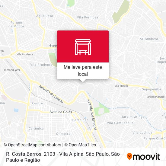 R. Costa Barros, 2103 - Vila Alpina, São Paulo mapa