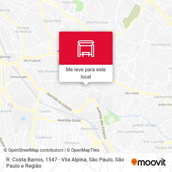 R. Costa Barros, 1547 - Vila Alpina, São Paulo mapa