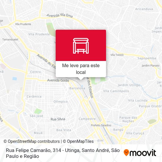 Rua Felipe Camarão, 314 - Utinga, Santo André mapa