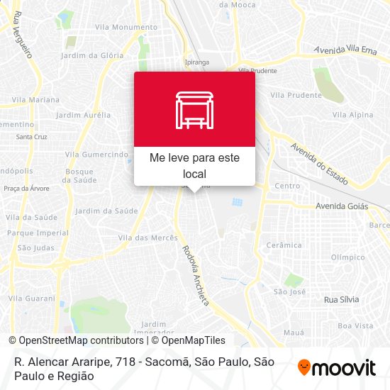 R. Alencar Araripe, 718 - Sacomã, São Paulo mapa
