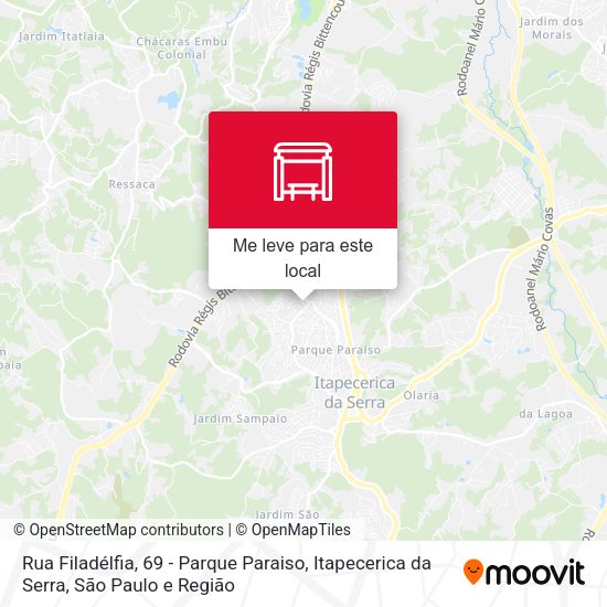 Rua Filadélfia, 69 - Parque Paraiso, Itapecerica da Serra mapa