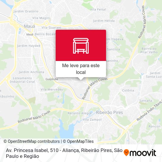 Av. Princesa Isabel, 510 - Aliança, Ribeirão Pires mapa