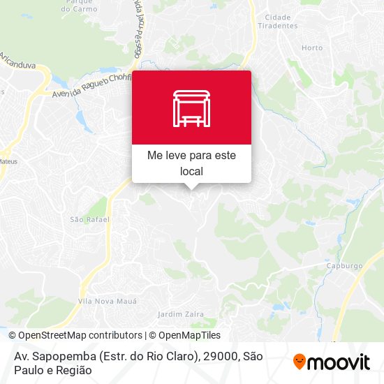 Av. Sapopemba (Estr. do Rio Claro), 29000 mapa