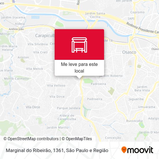 Marginal do Ribeirão, 1361 mapa
