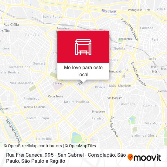 Rua Frei Caneca, 995 - San Gabriel - Consolação, São Paulo mapa
