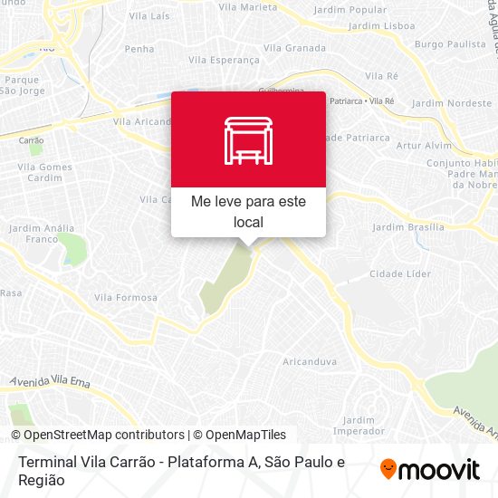 Terminal Vila Carrão - Plataforma A mapa