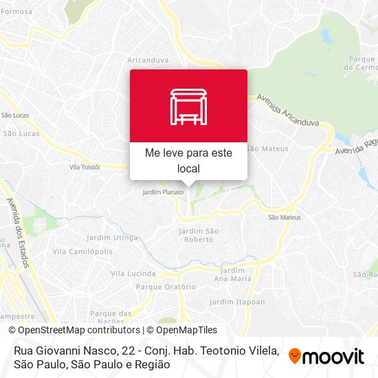 Rua Giovanni Nasco, 22 - Conj. Hab. Teotonio Vilela, São Paulo mapa