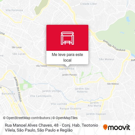 Rua Manoel Alves Chaves, 48 - Conj. Hab. Teotonio Vilela, São Paulo mapa