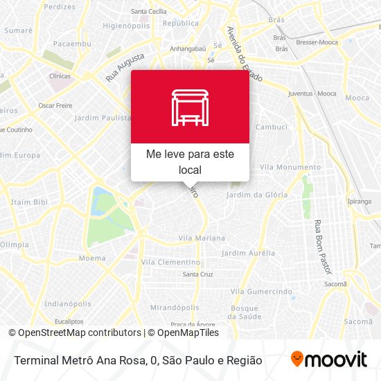 Terminal Metrô Ana Rosa, 0 mapa
