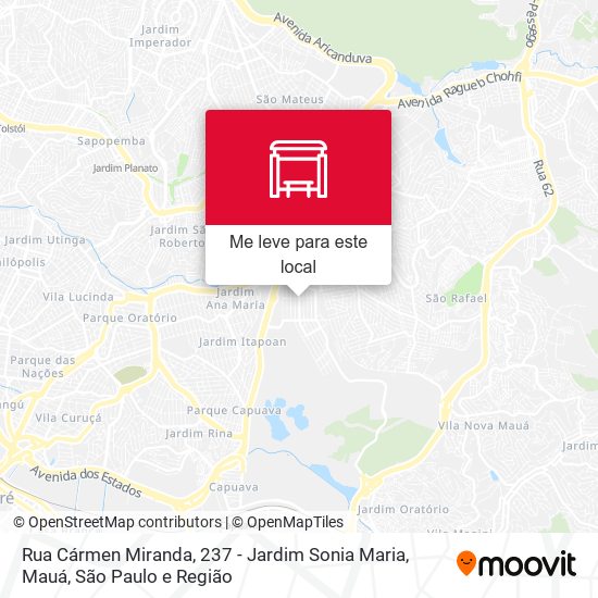 Rua Cármen Miranda, 237 - Jardim Sonia Maria, Mauá mapa