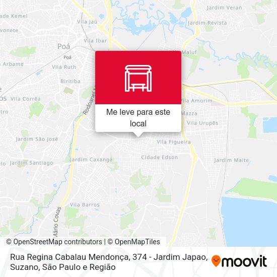Rua Regina Cabalau Mendonça, 374 - Jardim Japao, Suzano mapa