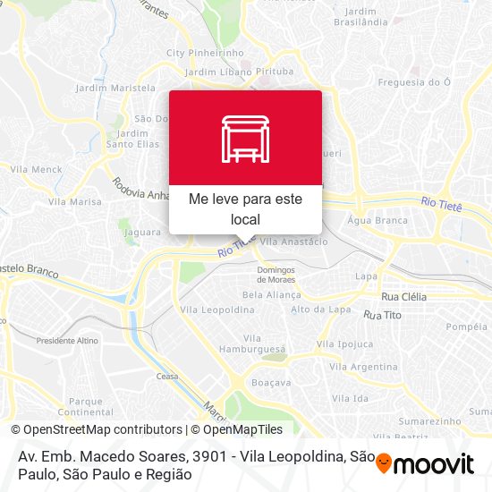 Av. Emb. Macedo Soares, 3901 - Vila Leopoldina, São Paulo mapa