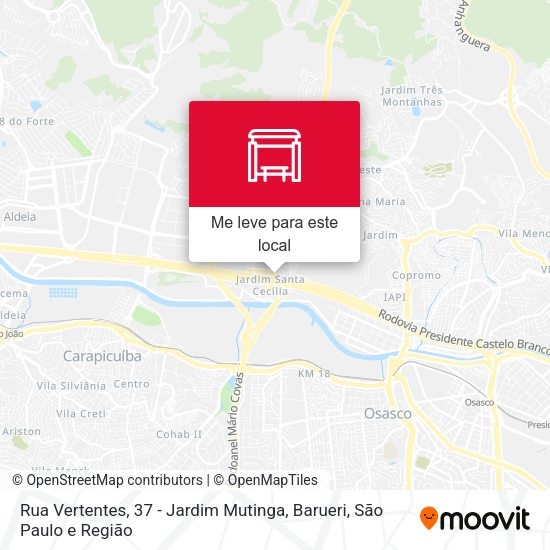 Rua Vertentes, 37 - Jardim Mutinga, Barueri mapa