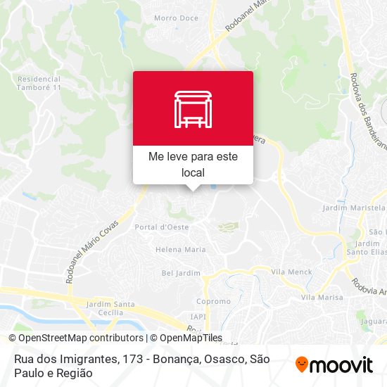 Rua dos Imigrantes, 173 - Bonança, Osasco mapa