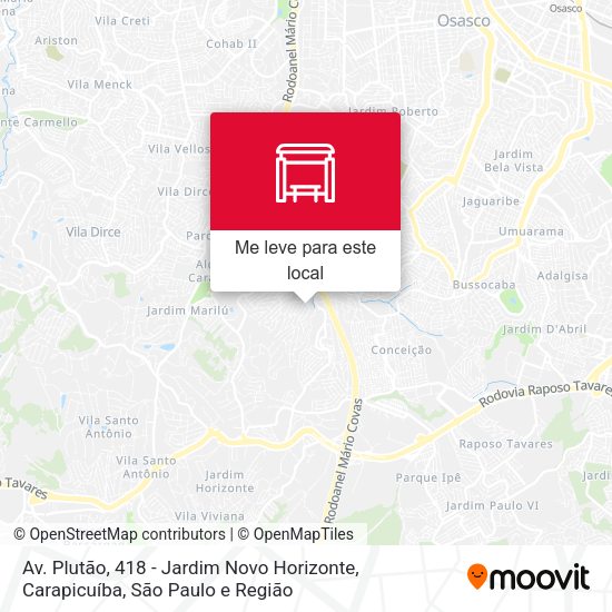Av. Plutão, 418 - Jardim Novo Horizonte, Carapicuíba mapa