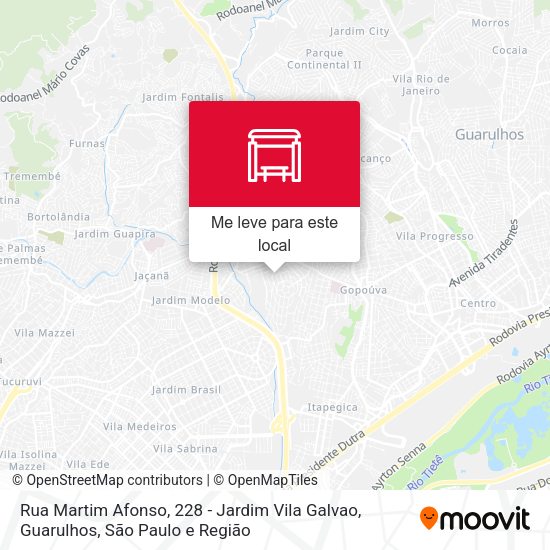 Rua Martim Afonso, 228 - Jardim Vila Galvao, Guarulhos mapa