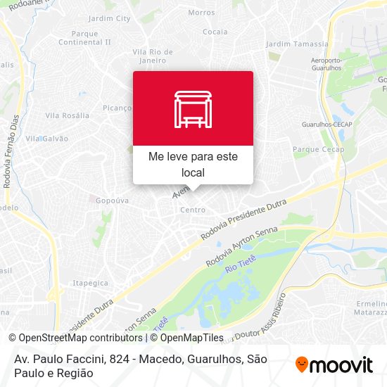 Av. Paulo Faccini, 824 - Macedo, Guarulhos mapa