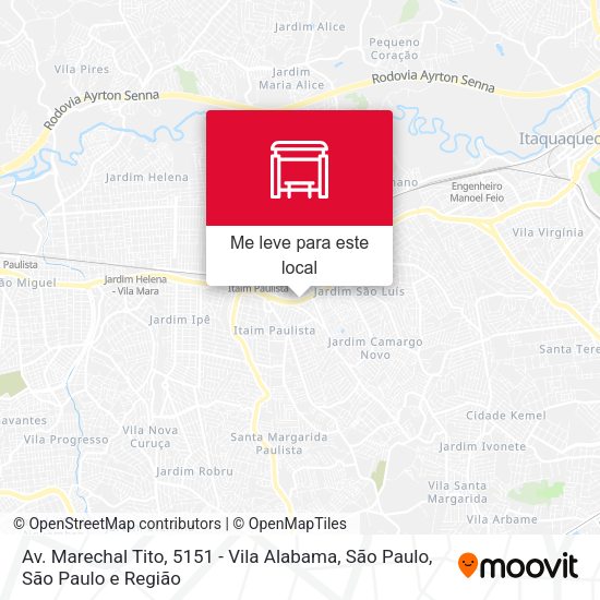 Av. Marechal Tito, 5151 - Vila Alabama, São Paulo mapa