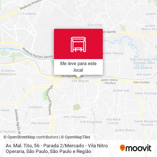 Av. Mal. Tito, 56 - Parada 2 / Mercado - Vila Nitro Operaria, São Paulo mapa