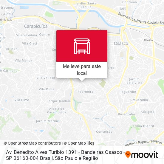 Av. Benedito Alves Turíbio, 1212 - Padroeira, Osasco - Sp, 06160-004, Brasil mapa