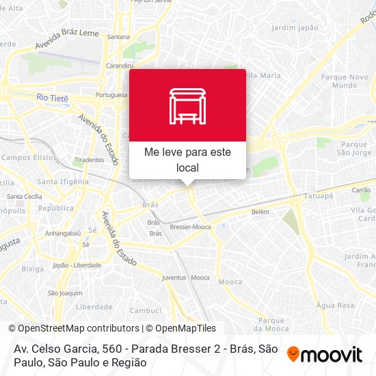 Av. Celso Garcia, 560 - Parada Bresser 2 - Brás, São Paulo mapa