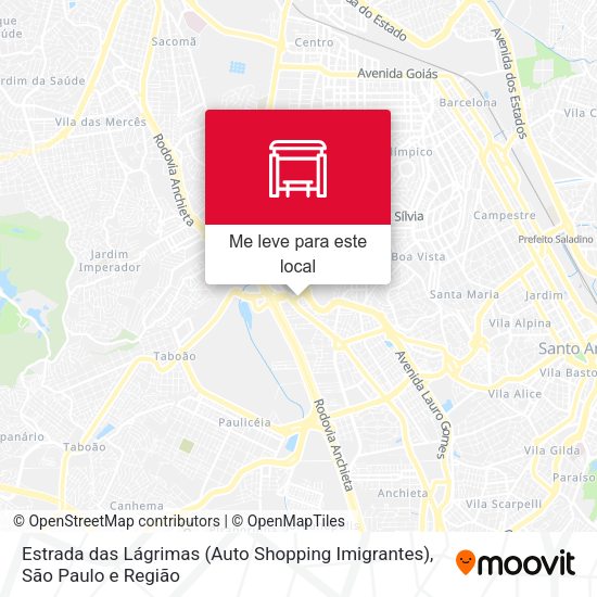 Estrada das Lágrimas (Auto Shopping Imigrantes) mapa