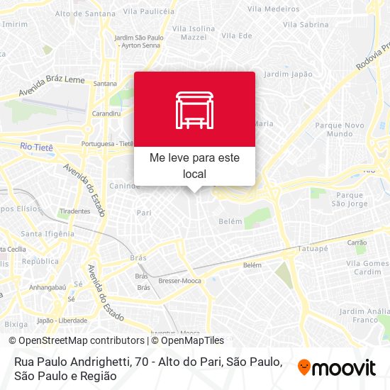 Rua Paulo Andrighetti, 70 - Alto do Pari, São Paulo mapa
