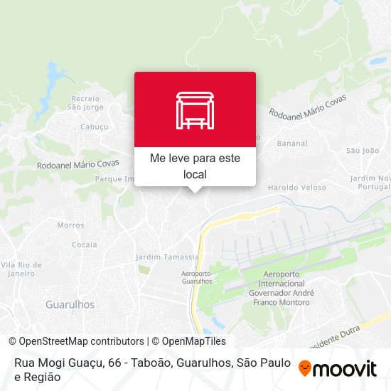 Rua Mogi Guaçu, 66 - Taboão, Guarulhos mapa