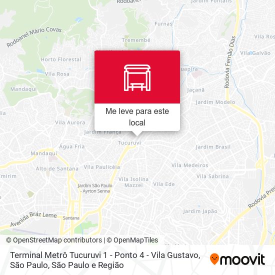 Terminal Metrô Tucuruvi 1 - Ponto 4 - Vila Gustavo, São Paulo mapa