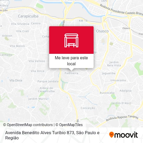 Avenida Benedito Alves Turíbio  873 mapa