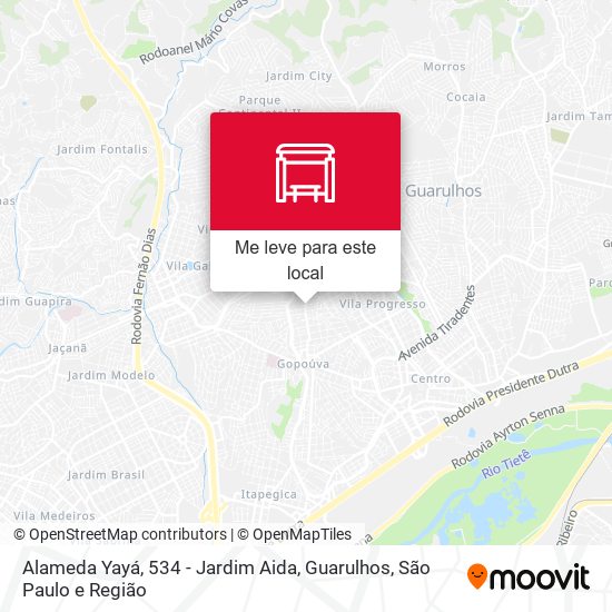 Alameda Yayá, 534 - Jardim Aida, Guarulhos mapa