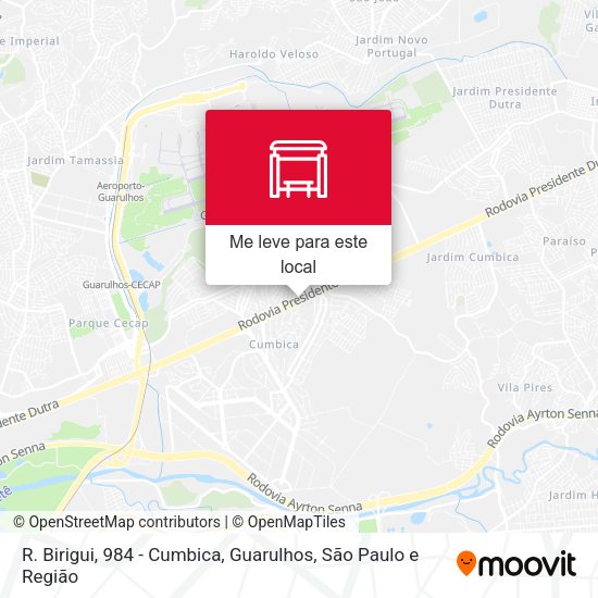 R. Birigui, 984 - Cumbica, Guarulhos mapa
