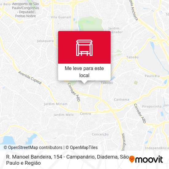 R. Manoel Bandeira, 154 - Campanário, Diadema mapa