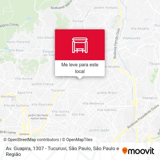 Av. Guapira, 1307 - Tucuruvi, São Paulo mapa