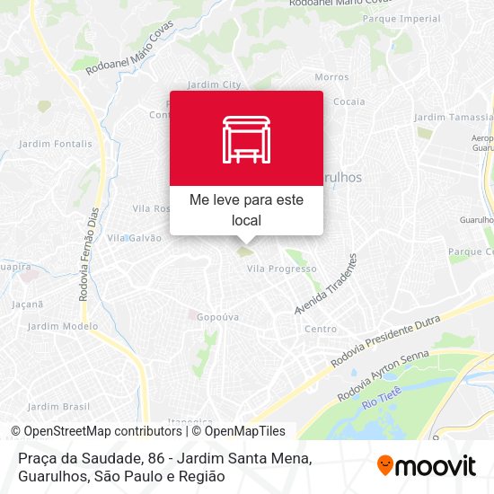 Praça da Saudade, 86 - Jardim Santa Mena, Guarulhos mapa