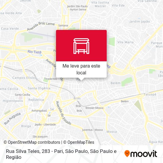 Rua Silva Teles, 283 - Pari, São Paulo mapa