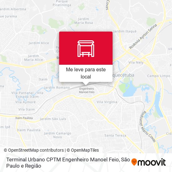 Terminal Urbano CPTM Engenheiro Manoel Feio mapa